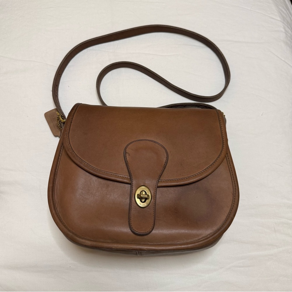 Vintage Coach Leather Saddlery in Putty Shoulder Bag